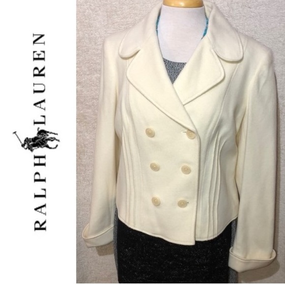 NWT RALPH LAUREN Moreno Wool Crop Pea Coat - Picture 1 of 7